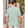 imageCOOFANDY Mens Casual Button Down Short Sleeve Shirt Textured Summer Beach Vacation ShirtIce Green