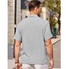 imageCOOFANDY Mens Casual Button Down Short Sleeve Shirt Textured Summer Beach Vacation ShirtLigjt Grey