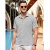 imageCOOFANDY Mens Casual Button Down Short Sleeve Shirt Textured Summer Beach Vacation ShirtLigjt Grey