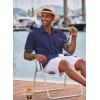 imageCOOFANDY Mens Casual Button Down Short Sleeve Shirt Textured Summer Beach Vacation ShirtNavy Blue