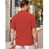 imageCOOFANDY Mens Casual Button Down Short Sleeve Shirt Textured Summer Beach Vacation ShirtRed