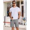 imageCOOFANDY Mens Casual Drawstring Shorts Lightweight Elastic Waist Walking Shorts with PocketsBlack White Stripes