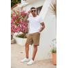 imageCOOFANDY Mens Casual Drawstring Shorts Lightweight Elastic Waist Walking Shorts with PocketsDark Khaki