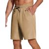 imageCOOFANDY Mens Casual Drawstring Shorts Lightweight Elastic Waist Walking Shorts with PocketsKhaki