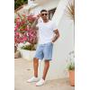 imageCOOFANDY Mens Casual Drawstring Shorts Lightweight Elastic Waist Walking Shorts with PocketsLight Blue