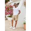 imageCOOFANDY Mens Casual Drawstring Shorts Lightweight Elastic Waist Walking Shorts with PocketsLight Khaki