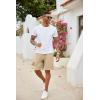 imageCOOFANDY Mens Casual Drawstring Shorts Lightweight Elastic Waist Walking Shorts with PocketsLight Khaki