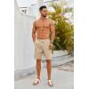 imageCOOFANDY Mens Casual Shorts Drawstring Summer Beach Shorts Lightweight Elastic Waist Vacation Short with PocketsLight Khaki