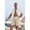 imageCOOFANDY Mens Casual Shorts Drawstring Summer Beach Shorts Lightweight Elastic Waist Vacation Short with PocketsLight Khaki