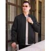 imageCOOFANDY Mens Casual Varsity Jacket Vintage Lightweight Bomber Jackets Zip Up Fashion CoatBlack
