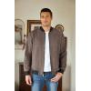 imageCOOFANDY Mens Casual Varsity Jacket Vintage Lightweight Bomber Jackets Zip Up Fashion CoatBrown