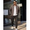 imageCOOFANDY Mens Casual Varsity Jacket Vintage Lightweight Bomber Jackets Zip Up Fashion CoatBrown
