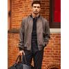 imageCOOFANDY Mens Casual Varsity Jacket Vintage Lightweight Bomber Jackets Zip Up Fashion CoatBrown