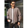 imageCOOFANDY Mens Casual Varsity Jacket Vintage Lightweight Bomber Jackets Zip Up Fashion CoatKhaki