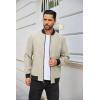 imageCOOFANDY Mens Casual Varsity Jacket Vintage Lightweight Bomber Jackets Zip Up Fashion CoatLight Khaki