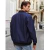 imageCOOFANDY Mens Casual Varsity Jacket Vintage Lightweight Bomber Jackets Zip Up Fashion CoatNavy Blue