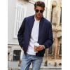 imageCOOFANDY Mens Casual Varsity Jacket Vintage Lightweight Bomber Jackets Zip Up Fashion CoatNavy Blue