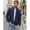 imageCOOFANDY Mens Casual Varsity Jacket Vintage Lightweight Bomber Jackets Zip Up Fashion CoatNavy Blue