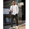 imageCOOFANDY Mens Casual Varsity Jacket Vintage Lightweight Bomber Jackets Zip Up Fashion CoatWhite