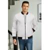imageCOOFANDY Mens Casual Varsity Jacket Vintage Lightweight Bomber Jackets Zip Up Fashion CoatWhite