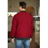 imageCOOFANDY Mens Casual Varsity Jacket Vintage Lightweight Bomber Jackets Zip Up Fashion CoatWine Red