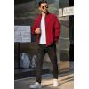 imageCOOFANDY Mens Casual Varsity Jacket Vintage Lightweight Bomber Jackets Zip Up Fashion CoatWine Red
