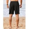 imageCOOFANDY Mens Casual Waffle Shorts Elastic Waist Summer Beach Shorts 7quot Workout Sweat ShortsBlack