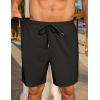 imageCOOFANDY Mens Casual Waffle Shorts Elastic Waist Summer Beach Shorts 7quot Workout Sweat ShortsBlack