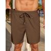 imageCOOFANDY Mens Casual Waffle Shorts Elastic Waist Summer Beach Shorts 7quot Workout Sweat ShortsBrown