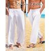 imageCOOFANDY Mens Cotton Linen Pants Casual Harem Pants Elastic Waist Beach Boho Yoga Trousers1white
