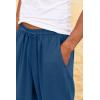 imageCOOFANDY Mens Cotton Linen Pants Casual Harem Pants Elastic Waist Beach Boho Yoga TrousersDark Blue