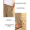 imageCOOFANDY Mens Cotton Linen Pants Casual Harem Pants Elastic Waist Beach Boho Yoga TrousersDark Khaki