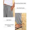 imageCOOFANDY Mens Cotton Linen Pants Casual Harem Pants Elastic Waist Beach Boho Yoga TrousersGrey