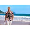 imageCOOFANDY Mens Hawaiian Shirt Short Sleeve Floral Button Down Shirts Tropical Holiday Beach ShirtsBlack  Flower