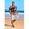 imageCOOFANDY Mens Hawaiian Shirt Short Sleeve Floral Button Down Shirts Tropical Holiday Beach ShirtsBlack  Flower