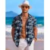 imageCOOFANDY Mens Hawaiian Shirt Short Sleeve Floral Button Down Shirts Tropical Holiday Beach ShirtsBlue  Flower 2