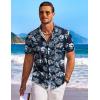 imageCOOFANDY Mens Hawaiian Shirt Short Sleeve Floral Button Down Shirts Tropical Holiday Beach ShirtsBlue  Flower 2