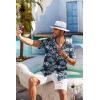 imageCOOFANDY Mens Hawaiian Shirt Short Sleeve Floral Button Down Shirts Tropical Holiday Beach ShirtsBlue  Flower 2
