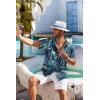 imageCOOFANDY Mens Hawaiian Shirt Short Sleeve Floral Button Down Shirts Tropical Holiday Beach ShirtsBlue  Green  Leaf