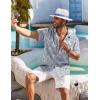 imageCOOFANDY Mens Hawaiian Shirt Short Sleeve Floral Button Down Shirts Tropical Holiday Beach ShirtsGray Blue  White Leaf