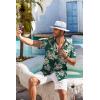 imageCOOFANDY Mens Hawaiian Shirt Short Sleeve Floral Button Down Shirts Tropical Holiday Beach ShirtsGreen  Palm Tree