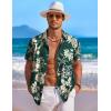 imageCOOFANDY Mens Hawaiian Shirt Short Sleeve Floral Button Down Shirts Tropical Holiday Beach ShirtsGreen  Palm Tree