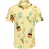 imageCOOFANDY Mens Hawaiian Shirt Short Sleeve Floral Button Down Shirts Tropical Holiday Beach ShirtsLight Yellow  Pineapple