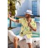 imageCOOFANDY Mens Hawaiian Shirt Short Sleeve Floral Button Down Shirts Tropical Holiday Beach ShirtsLight Yellow  Pineapple