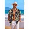 imageCOOFANDY Mens Hawaiian Shirt Short Sleeve Floral Button Down Shirts Tropical Holiday Beach ShirtsNavy  Abstract Print