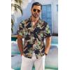 imageCOOFANDY Mens Hawaiian Shirt Short Sleeve Floral Button Down Shirts Tropical Holiday Beach ShirtsNavy  Abstract Print
