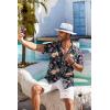 imageCOOFANDY Mens Hawaiian Shirt Short Sleeve Floral Button Down Shirts Tropical Holiday Beach ShirtsNavy  Flower 2