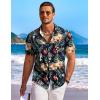 imageCOOFANDY Mens Hawaiian Shirt Short Sleeve Floral Button Down Shirts Tropical Holiday Beach ShirtsNavy  Flower 2