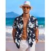imageCOOFANDY Mens Hawaiian Shirt Short Sleeve Floral Button Down Shirts Tropical Holiday Beach ShirtsNavy  Flower 3