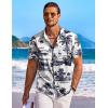 imageCOOFANDY Mens Hawaiian Shirt Short Sleeve Floral Button Down Shirts Tropical Holiday Beach ShirtsNavy  Palm Tree